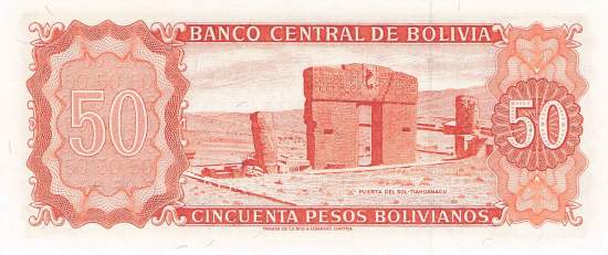 50 Pesos Bolivianos 13.7.1962